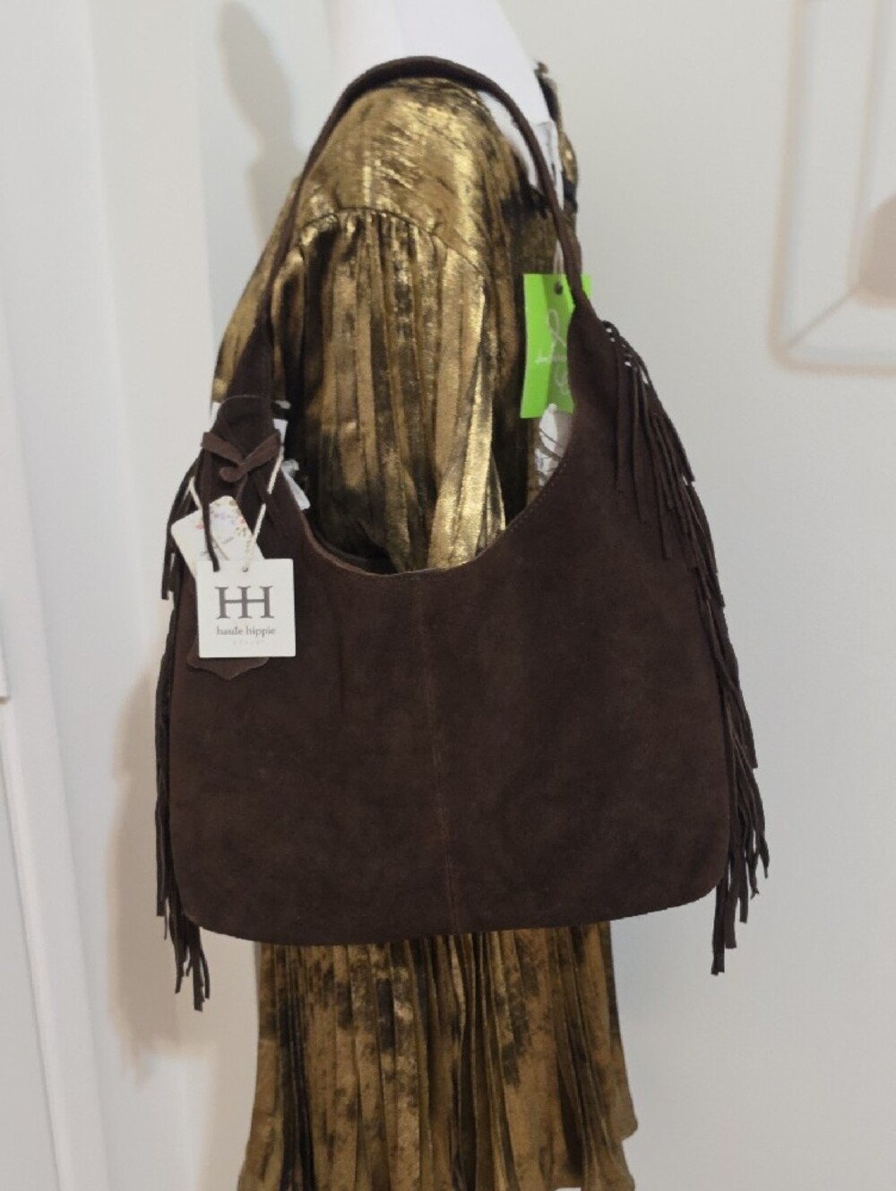 Haute Hippie Suede Fringe Shoulder Bag - Dark Brown - Picture 6 of 10